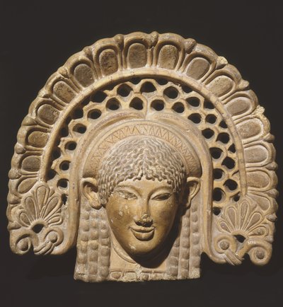 Antefix depicting a female head, from Lanuvio by Roman